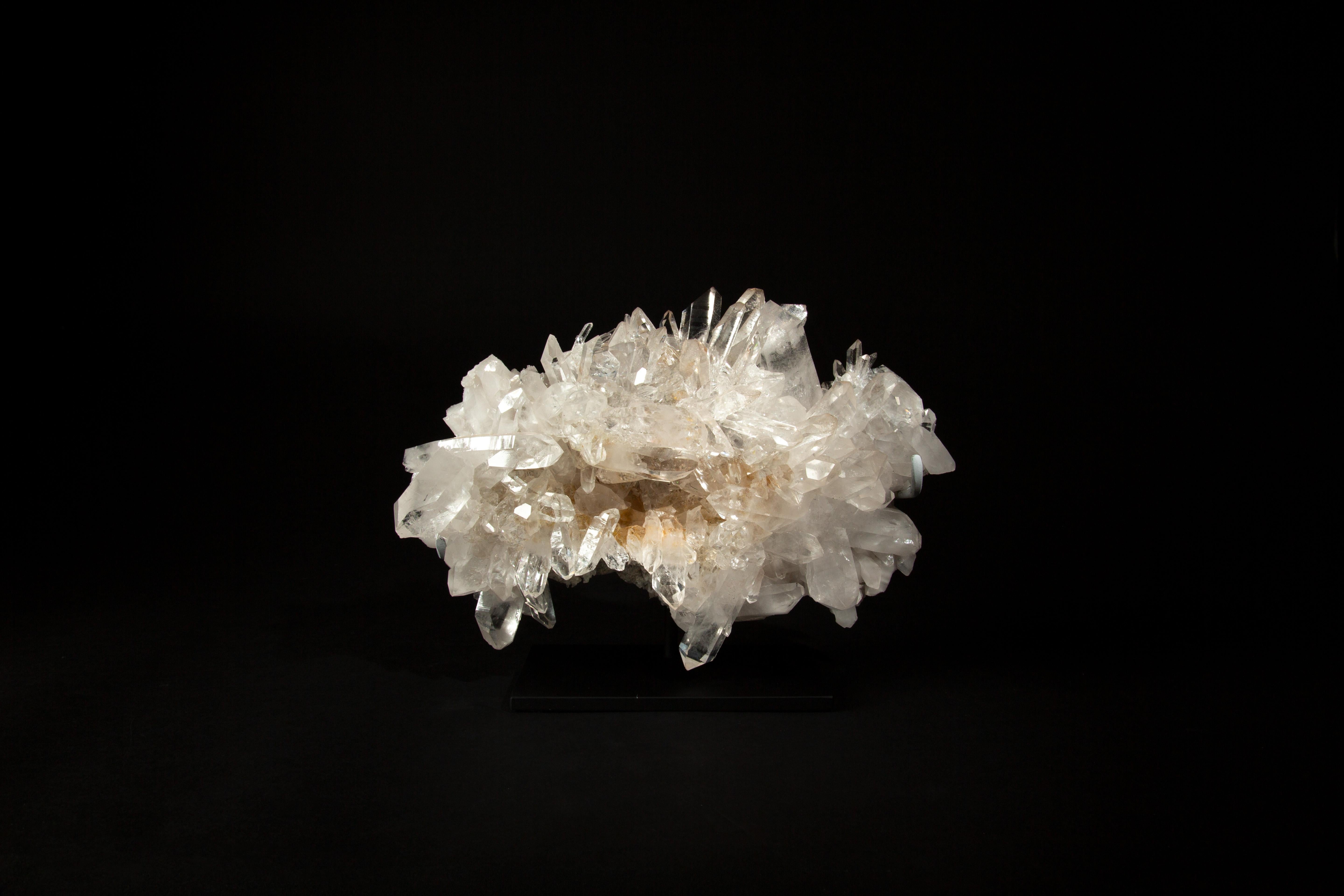 Celestial Radiance: Radiant Rock Crystal Cluster on Custom Mount 2