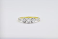 Natural Diamond 0.52 cts  18 karat Yellow Gold 3 Cluster Ring