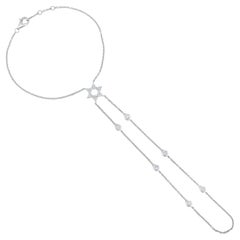 Catena a mano Celestial Star in oro bianco 14 carati (o 18 carati su richiesta) con 60 diamanti