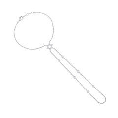 Catena a mano Celestial Star in oro bianco 14K con 60 diamanti