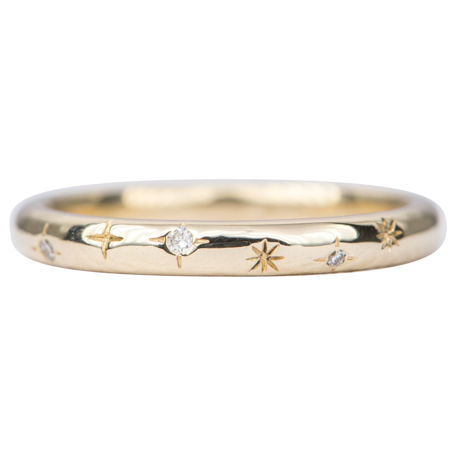 Verlobungsring aus 14 Karat Gold mit Celestial-Themed Diamant und Sternen AD2316
