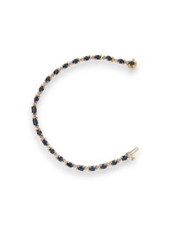 Célestine  Bracelet en or jaune 10 carats, saphirs naturels de 3,80 carats