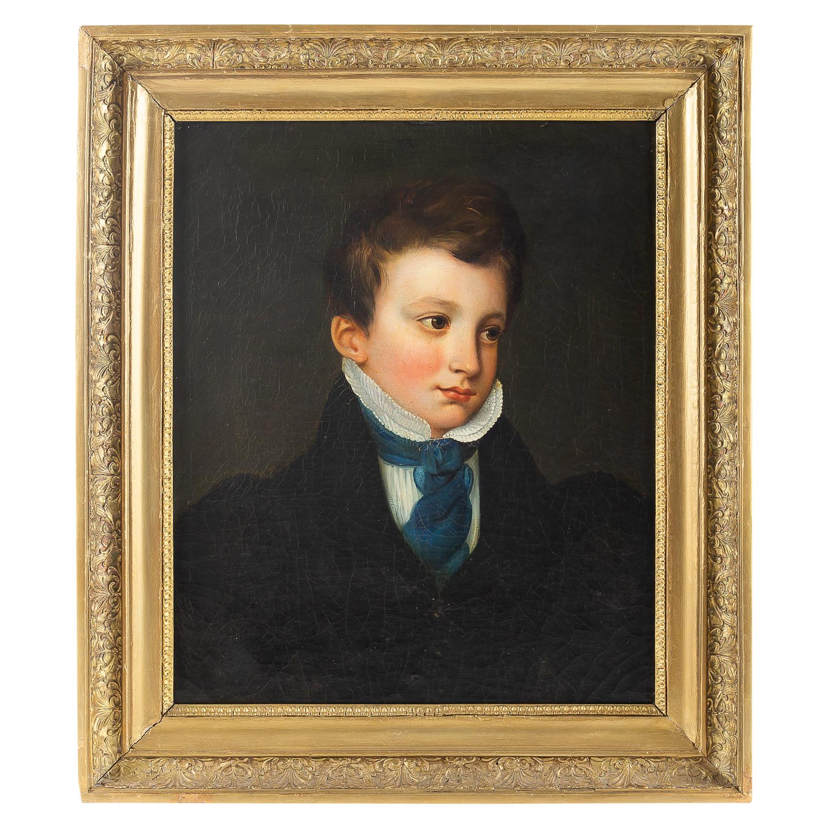 Celestine Beaugais Oil on Canvas Portait de Anatole Jules Marie Chevallier, 1831