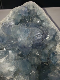 Celestine geode with twinned crystals