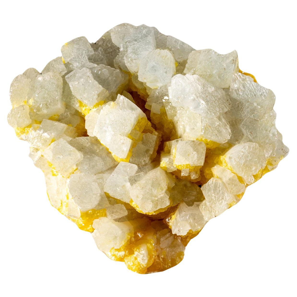 Celestine on Sulfur from La Grasta Mine, Delia, Sicily, Italy For Sale