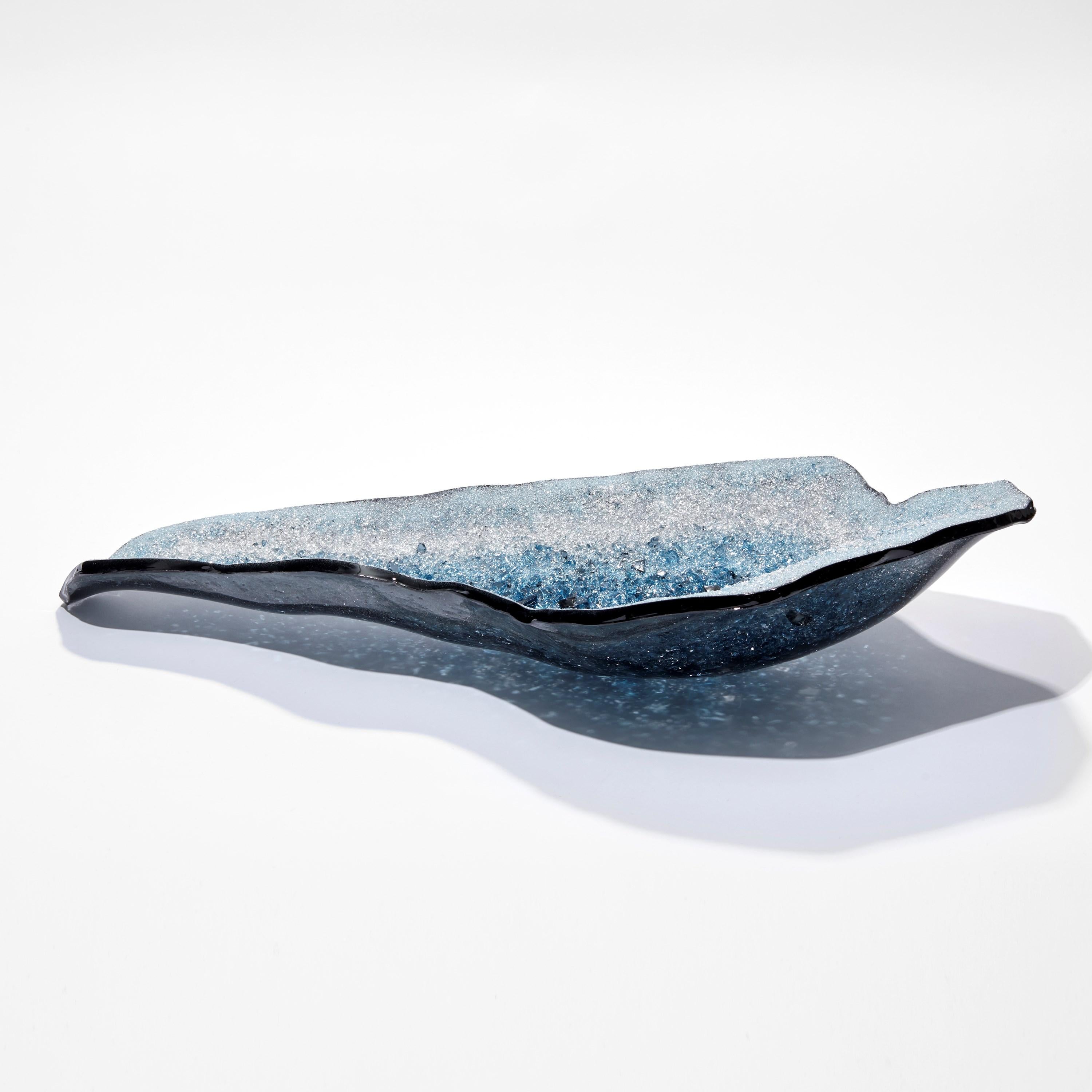 British Celestine viii, a Blue & Turquoise Geode Theme Glass Sculpture by Wayne Charmer For Sale