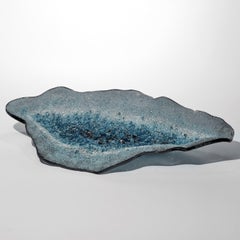 Celestine XI, centrotavola unico in vetro blu e bianco di Wayne Charmer