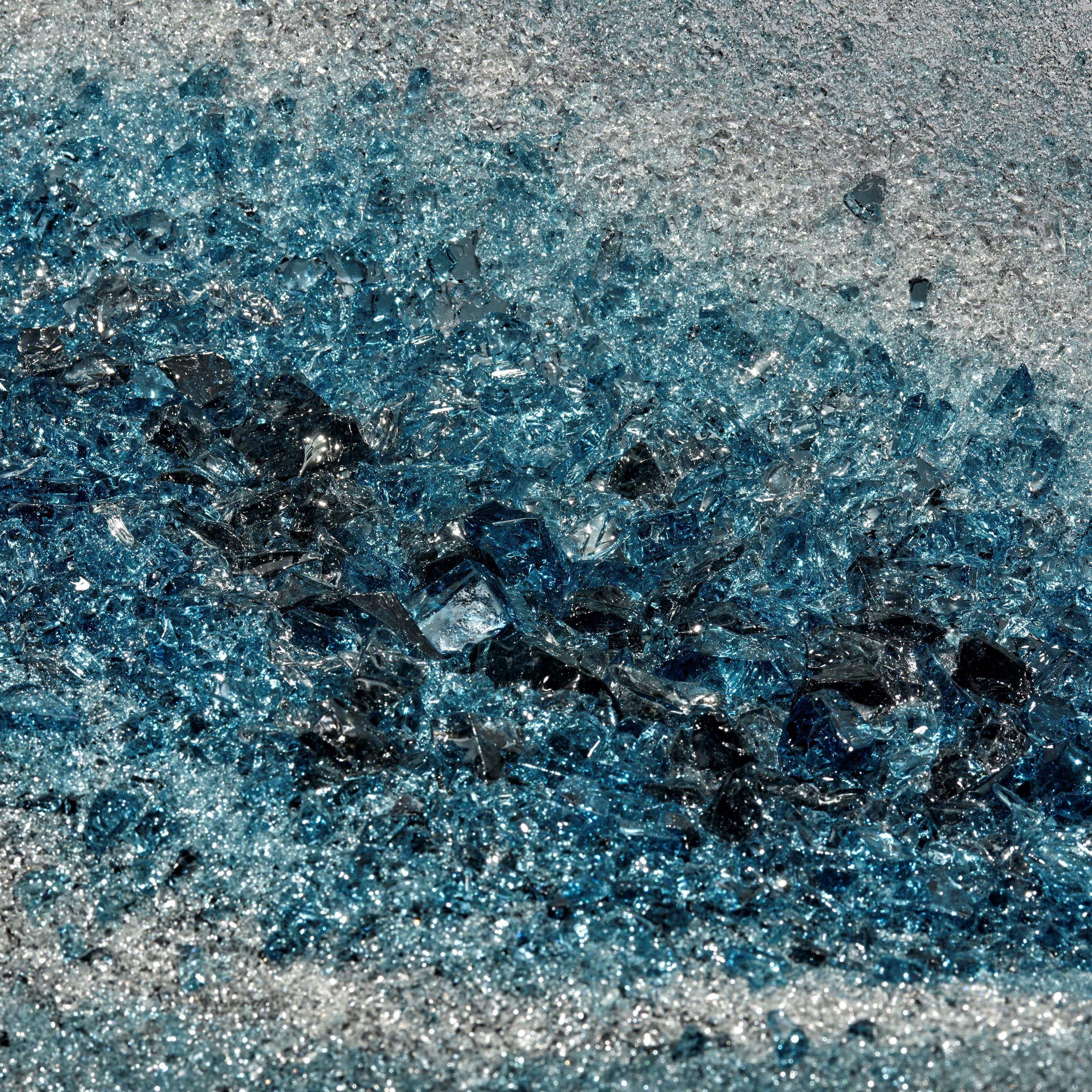 Celestine XI, einzigartiger, strukturierter blau-weißer Glasaufsatz von Wayne Charmer (Britisch) im Angebot