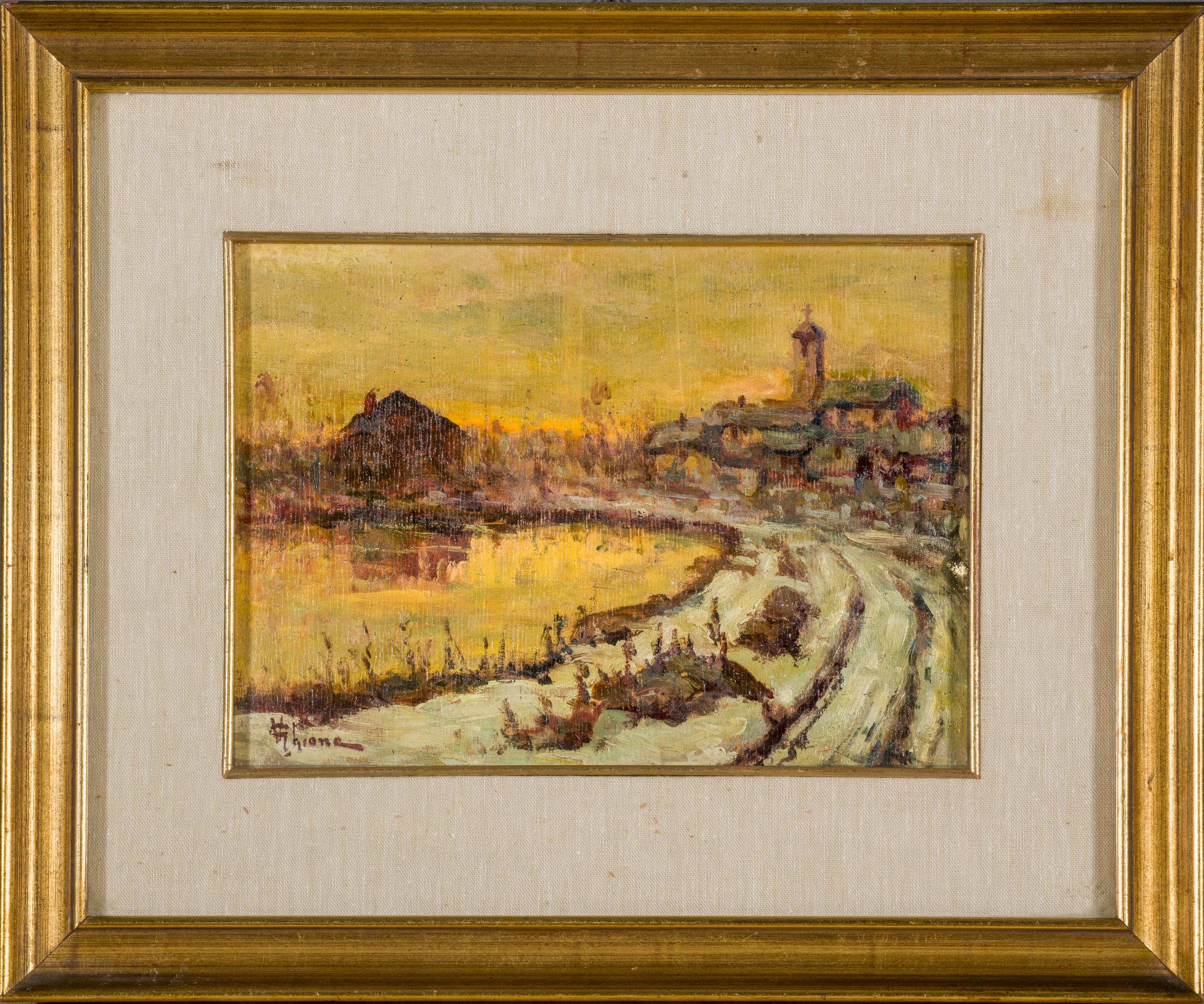 Late XIX Century Italian Signed Landscape Painting