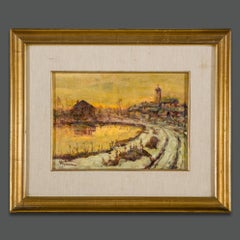 Late XIX Century Italian Signed Landscape Painting