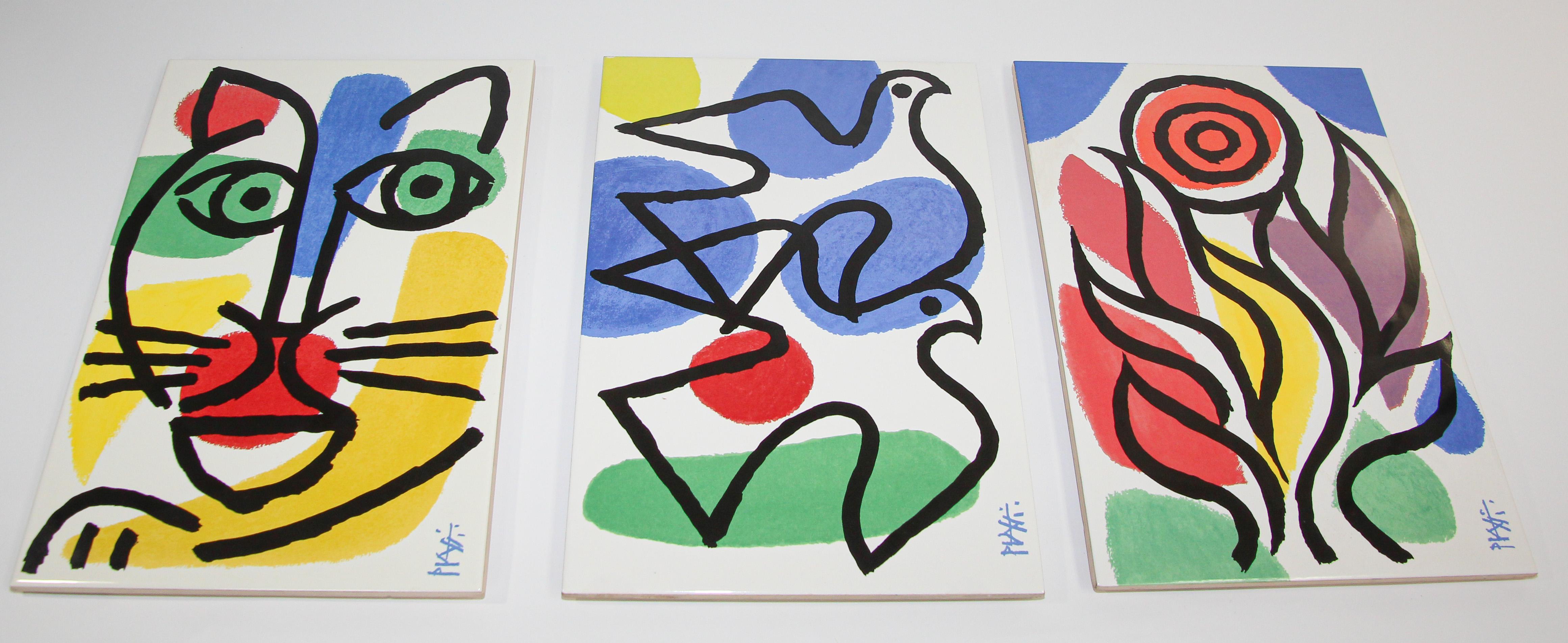 Celestino Piatti Ceramic Art Tiles in Picasso Style Post Modern For Sale 3