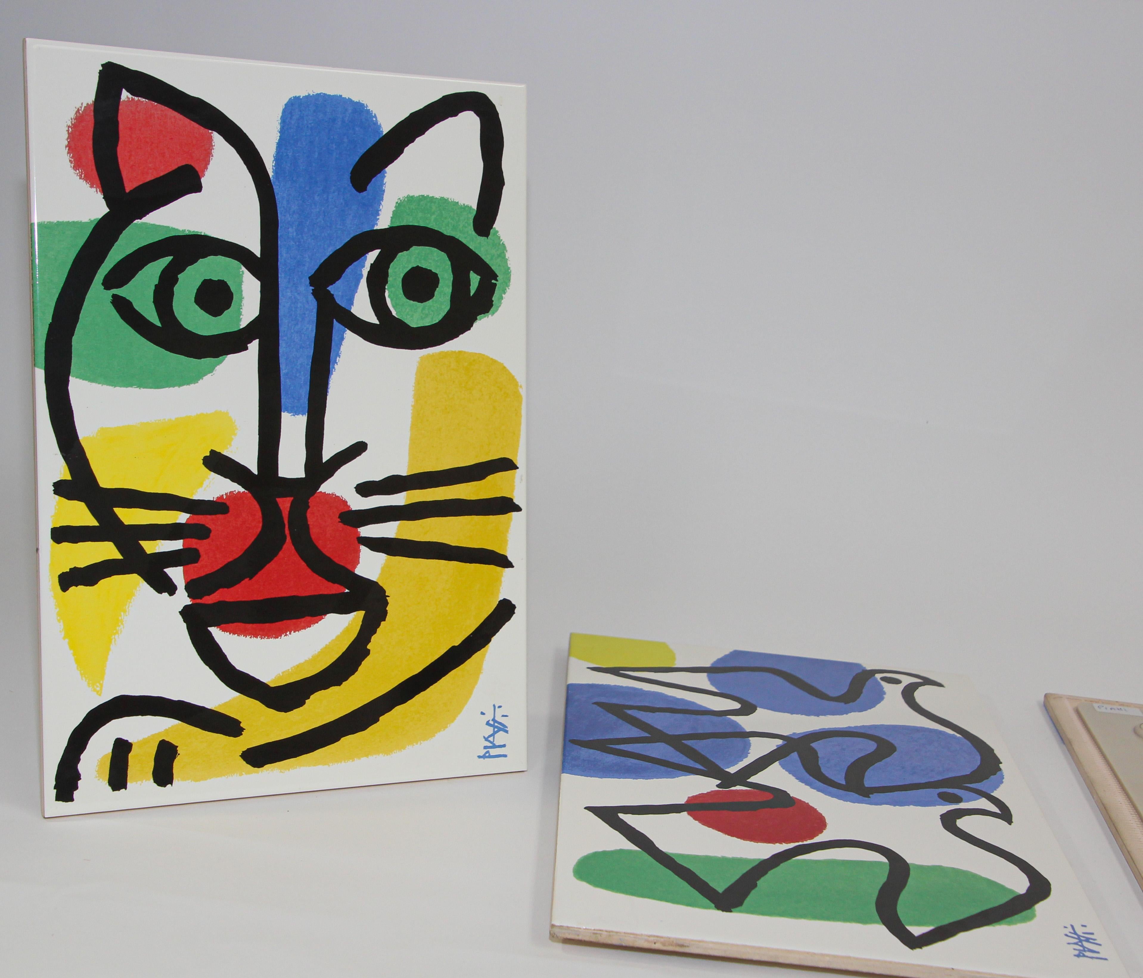 Celestino Piatti Ceramic Art Tiles in Picasso Style Post Modern For Sale 4