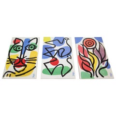 Celestino Piatti Ceramic Art Tiles in Picasso Style Post Modern