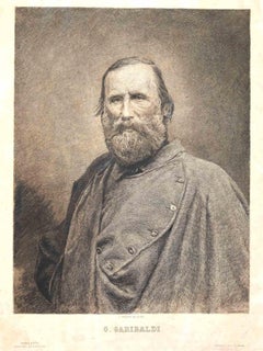 Portrait de Giuseppe Garibaldi - Lithographie de C. Turletti - 19ème siècle