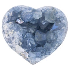 Celestite Heart Shaped Geode with Natural Forming Baroque Pearl