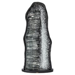 Celestite III, Grey & Clear Glass Geode & Crystal Sculpture by Wayne Charmer