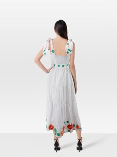 Celia B White Floral Embroidered Summer Dress Size S