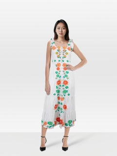 Celia B White Floral Embroidered Summer Dress Size S