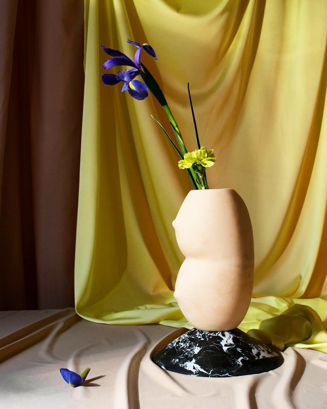 Modern Celia-Duo-Marble Contemporary Vase, Valentina Cameranesi