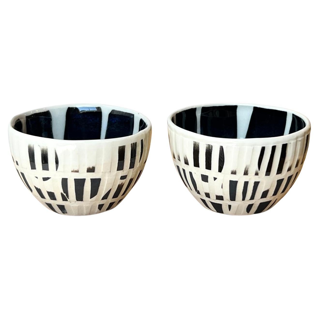 Celia Handmade Whimsical Ceramic Teacups, set of 2 from Portugal For Sale