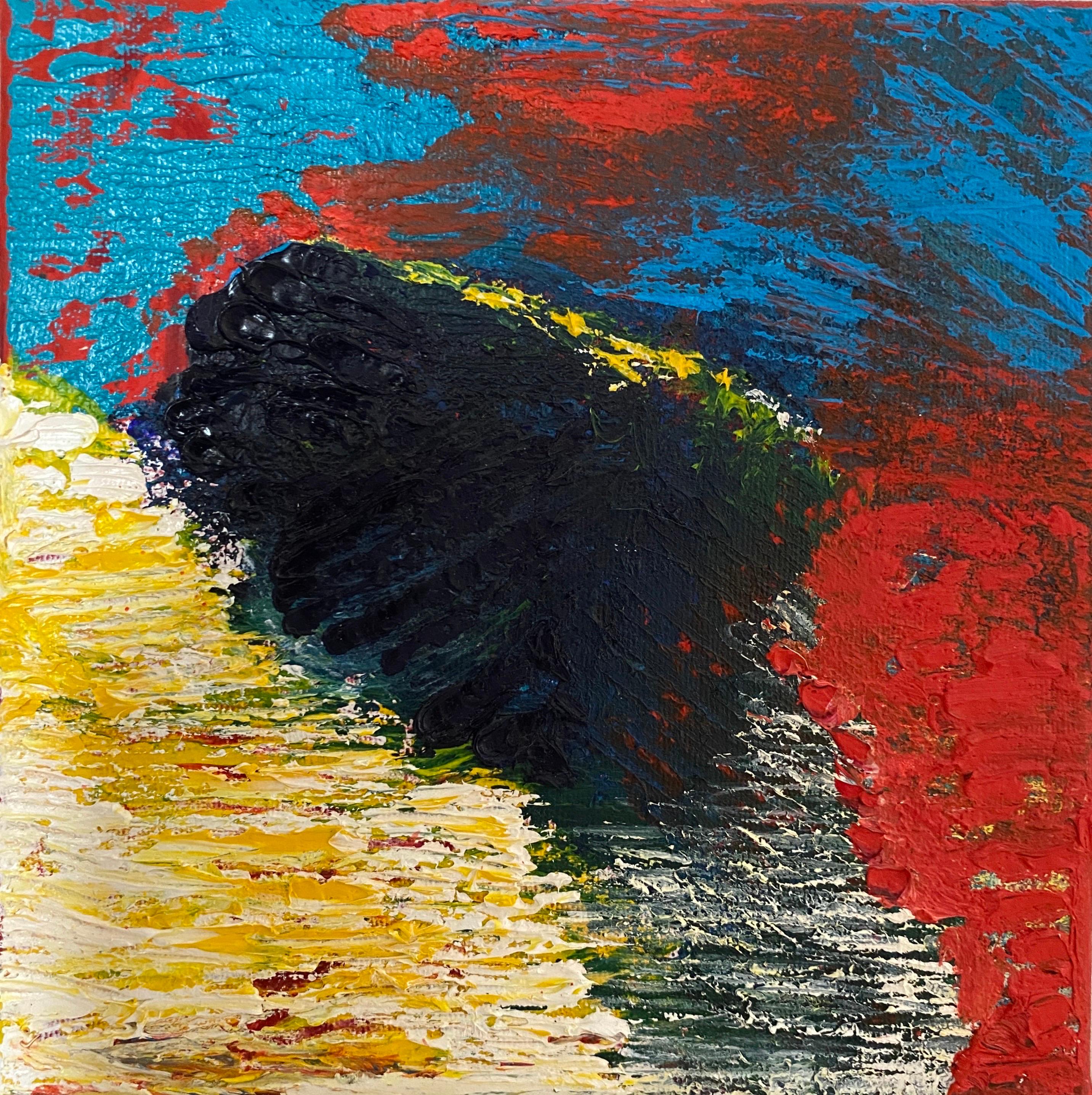 ''Al fondo'' - Paysage abstrait coloré - Huile sur toile - Painting de Celia Herranz 