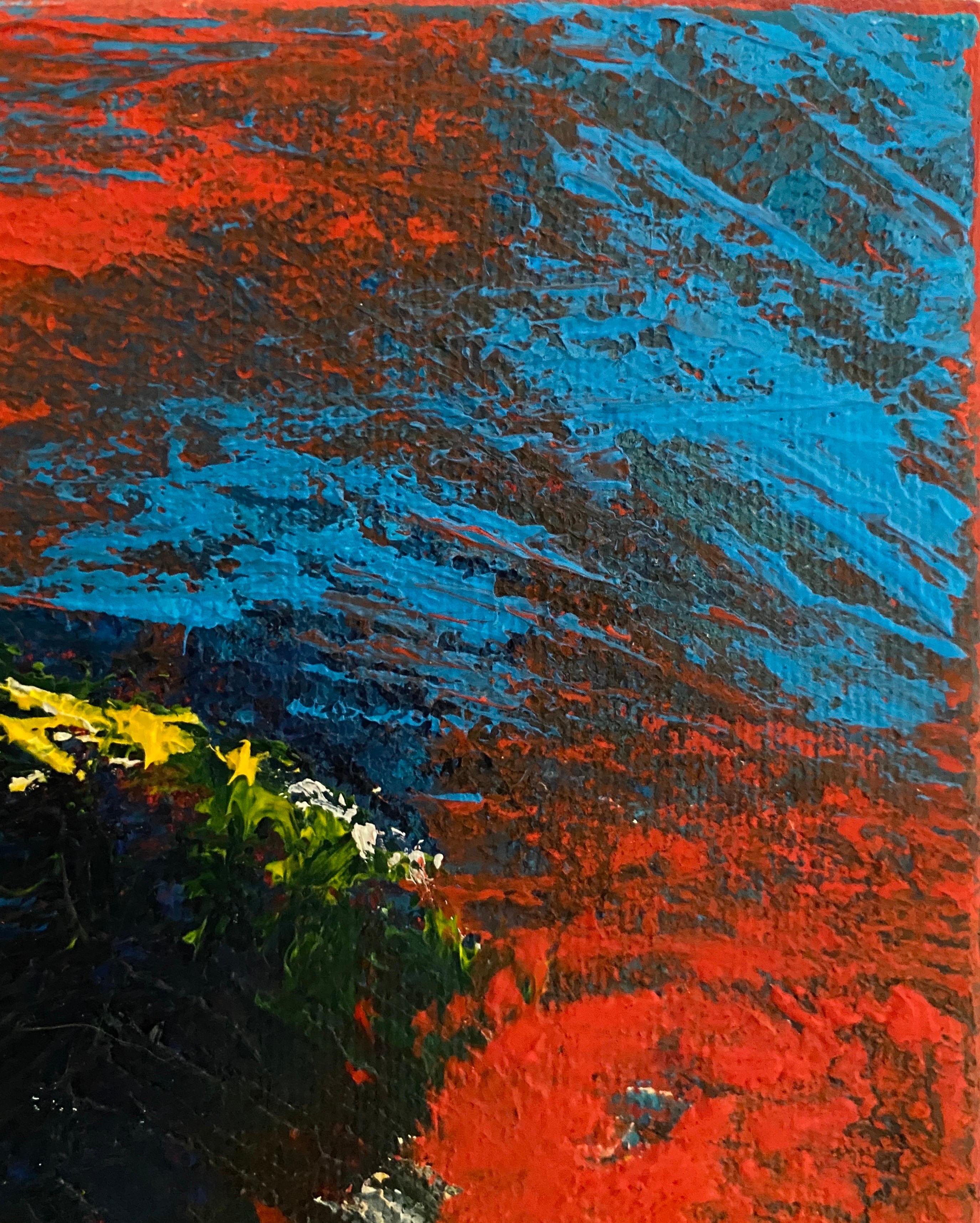 ''Al fondo'' - Paysage abstrait coloré - Huile sur toile - Abstrait Painting par Celia Herranz 