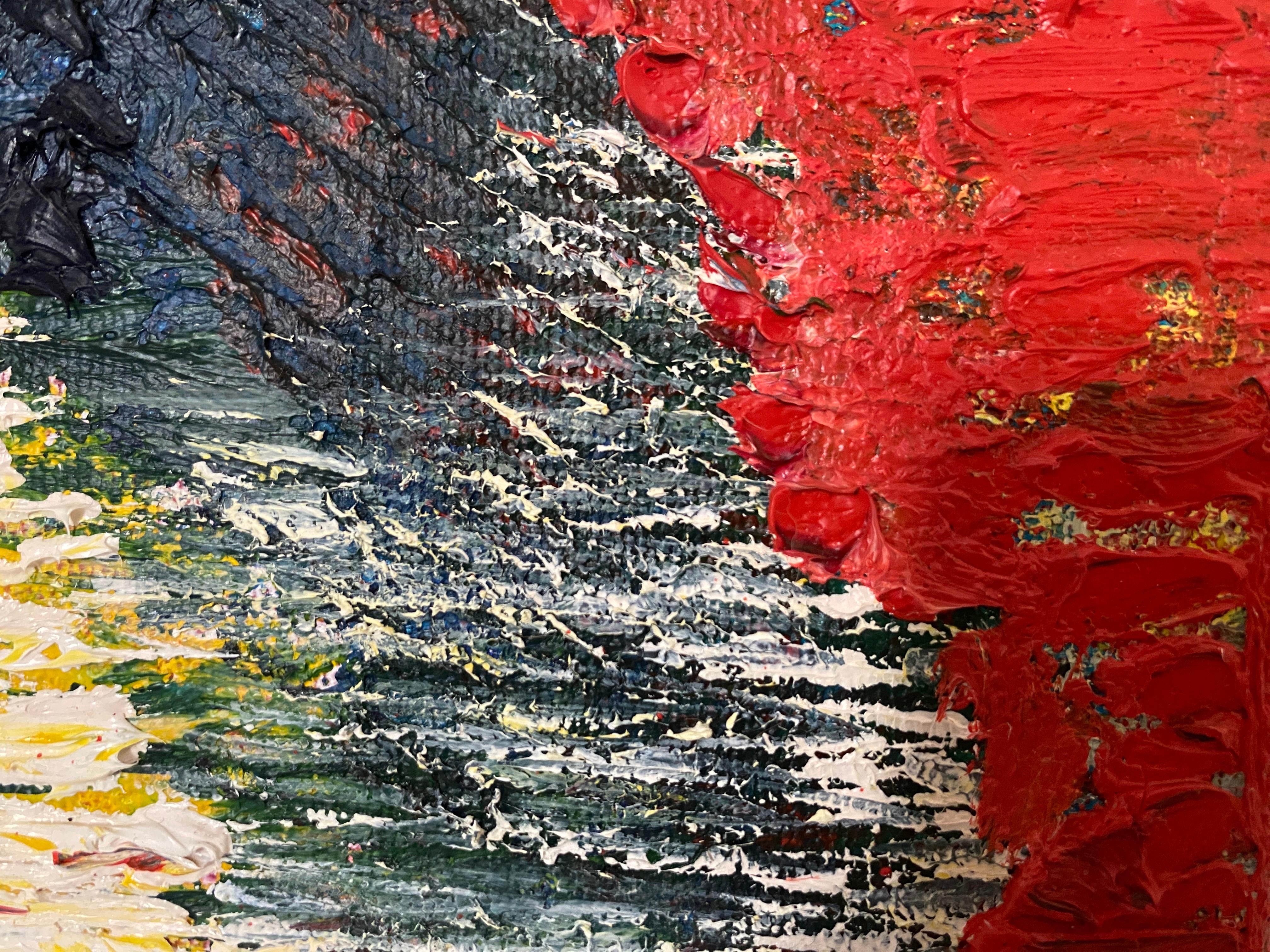''Al fondo'' - Paysage abstrait coloré - Huile sur toile en vente 2