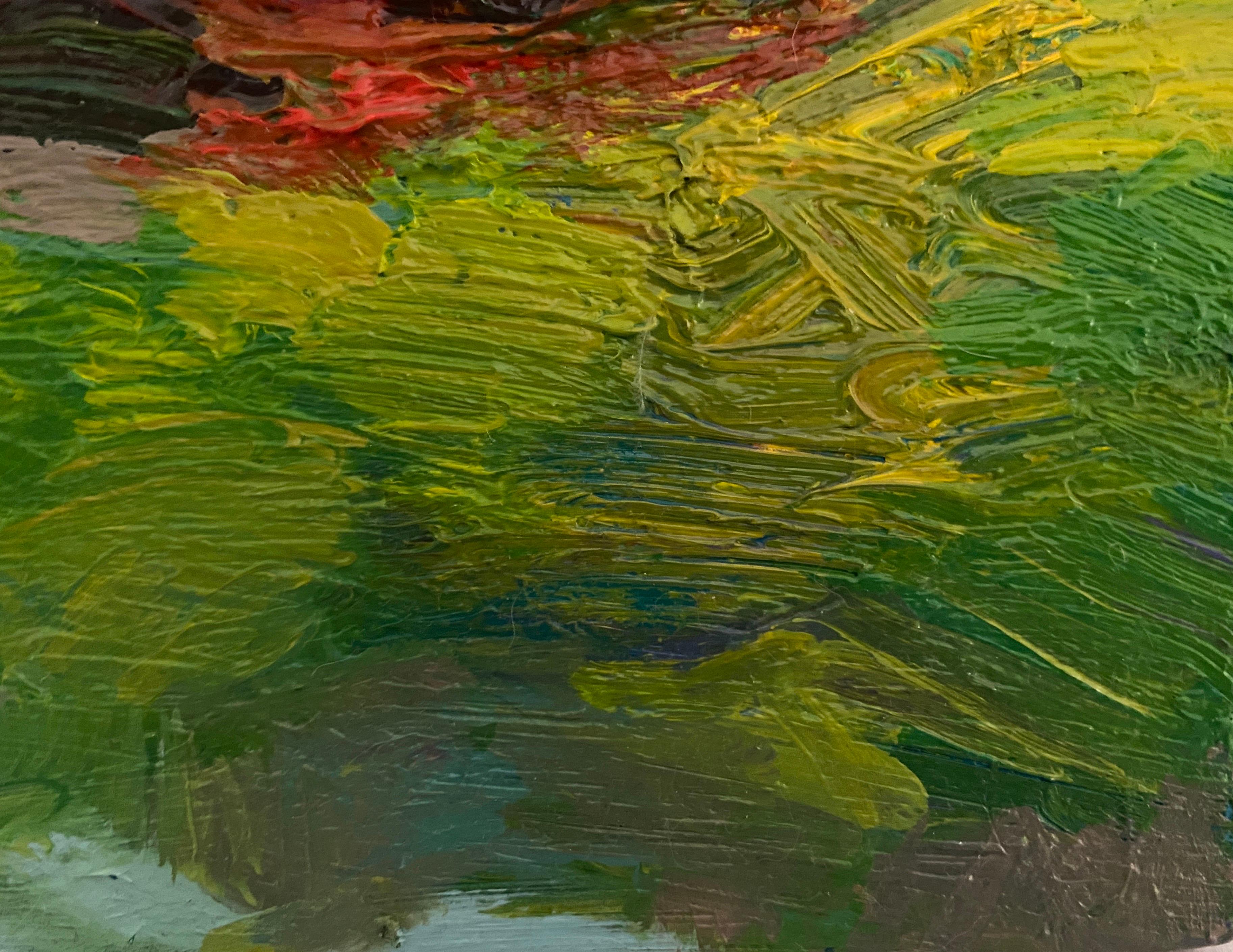 ''A la orilla'' (Au bord de la mer) - Paysage abstrait coloré - Huile sur toile - Marron Landscape Painting par Celia Herranz