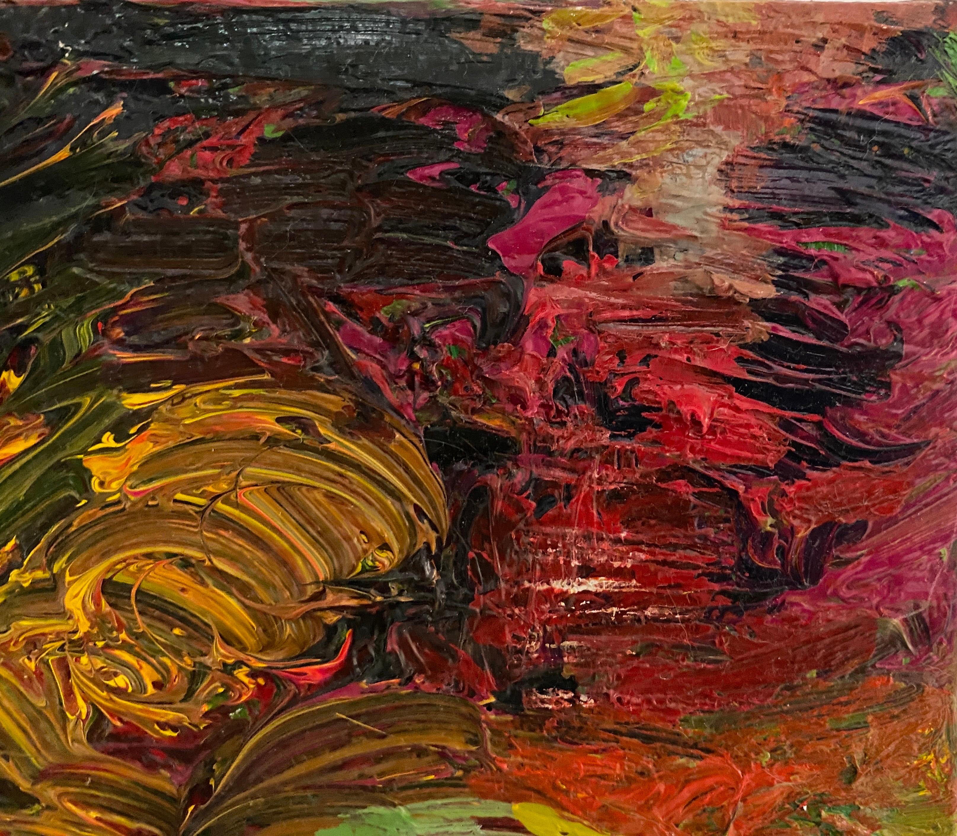 ''A la orilla'' (Au bord de la mer) - Paysage abstrait coloré - Huile sur toile en vente 2