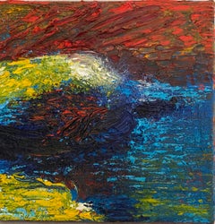 ''Al acantilado'' (At the Cliff) - Colorfull Abstract Landscape - Oil on Canvas