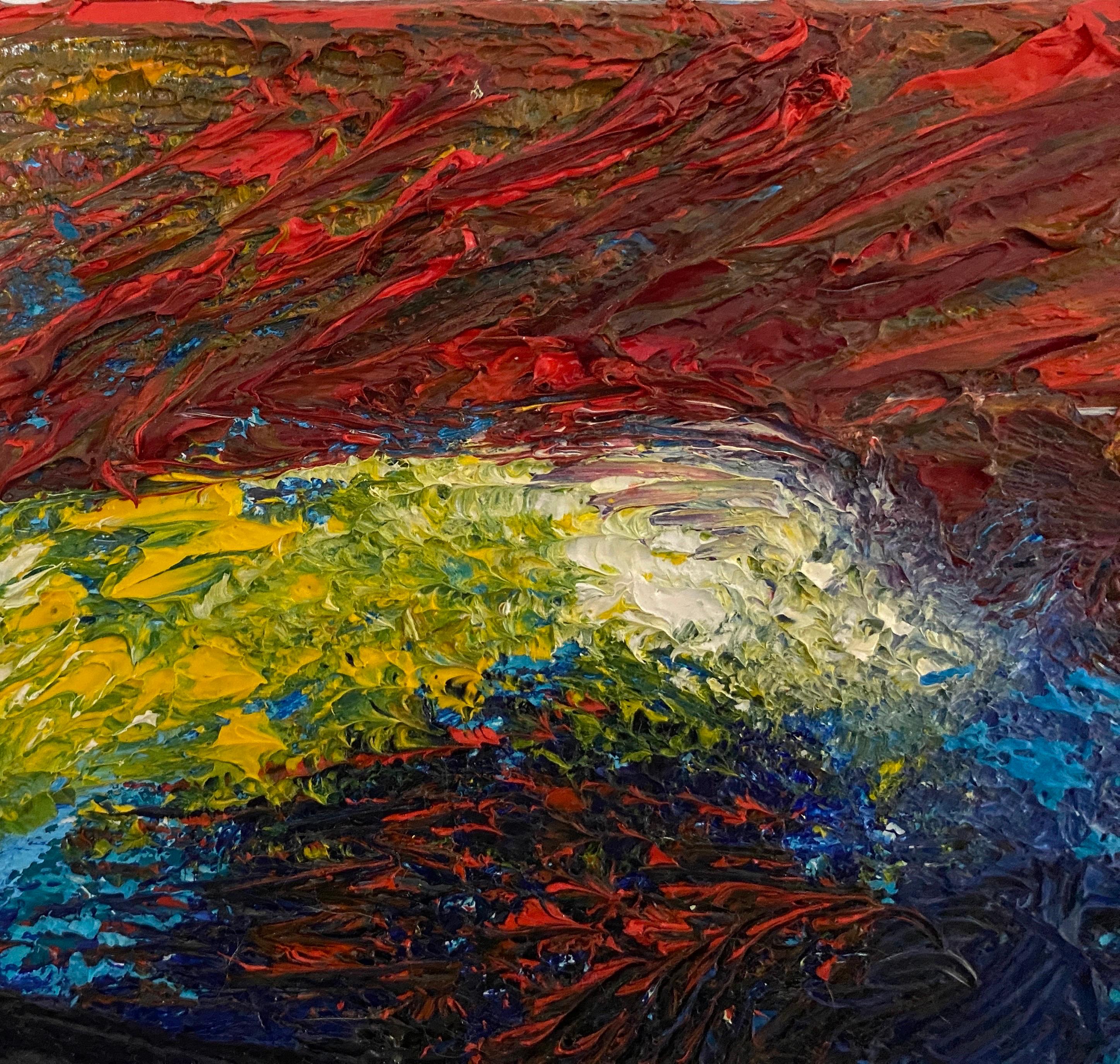 ''Al acantilado'' (A la falaise) - Paysage abstrait coloré - Huile sur toile - Noir Abstract Painting par Celia Herranz