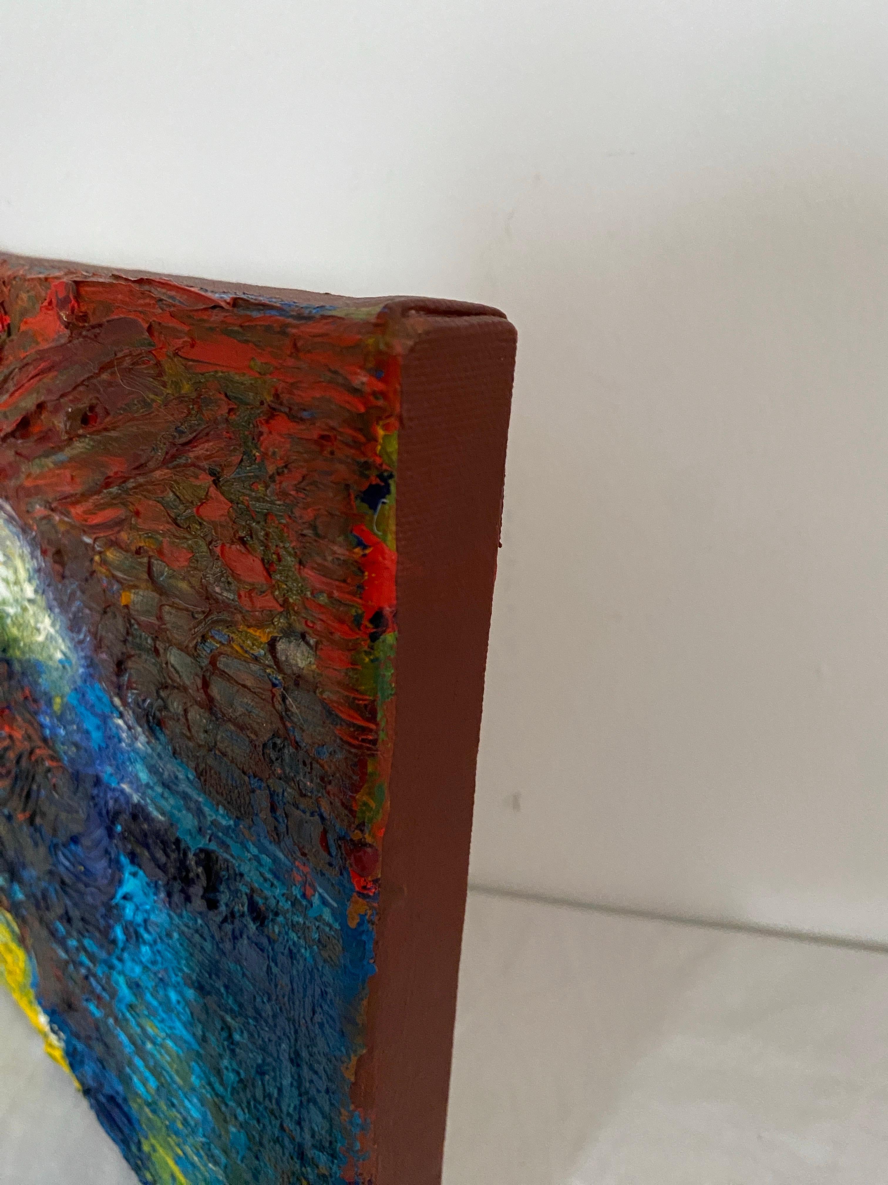 ''Al acantilado'' (A la falaise) - Paysage abstrait coloré - Huile sur toile en vente 3