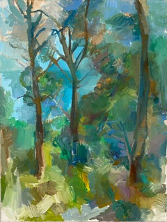 "Paisaje de Mallorca" (Paysage de Majorque) dans les verts, les bleus et les tons terreux.