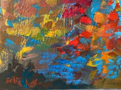 ''Sauce llorón'' (Weeping Willow) - Colorfull Abstract Landscape - Oil on Canvas