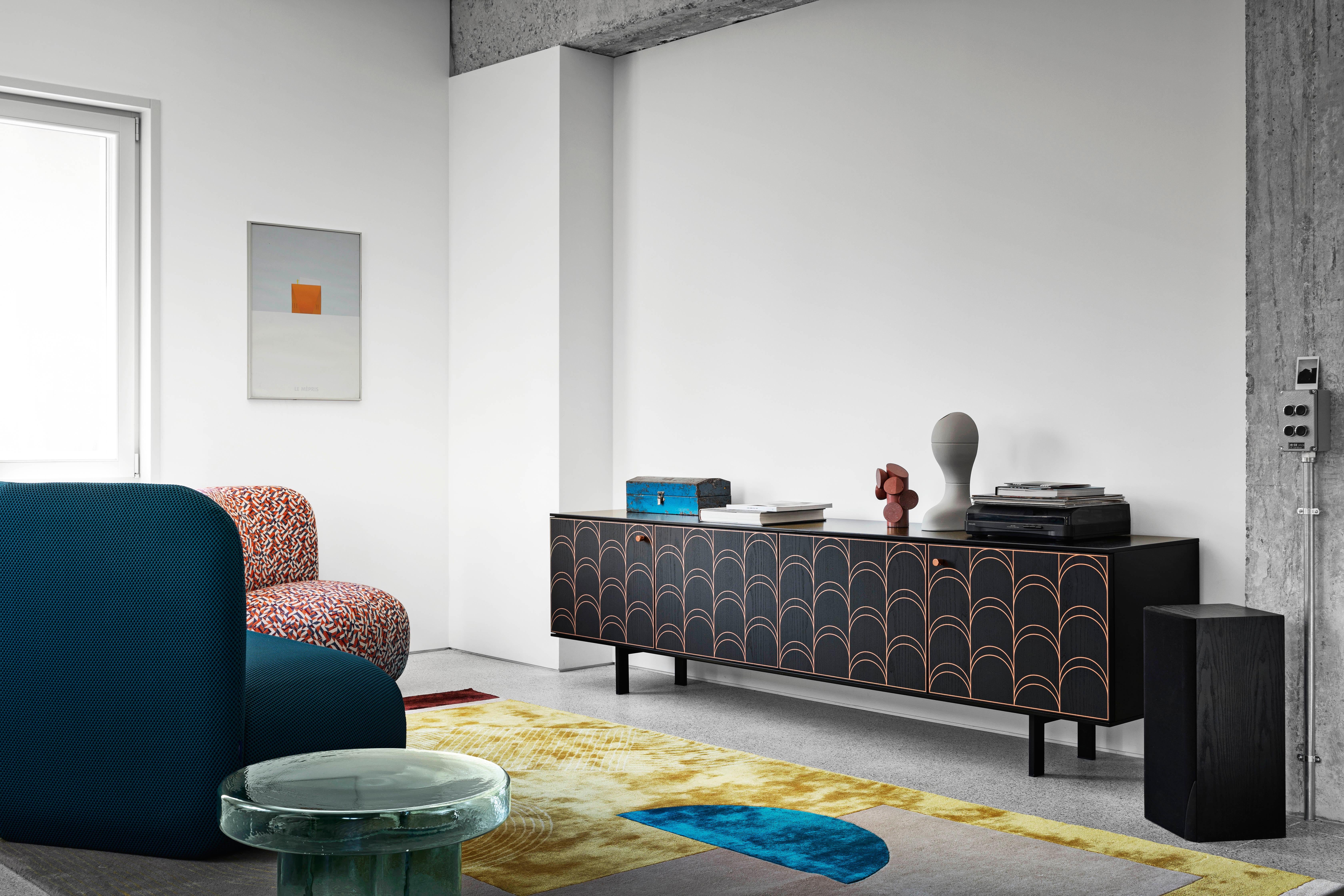 Contemporary Célia Large with Anthracite Cabinets and Copper Handles, by Miniforms Lab For Sale