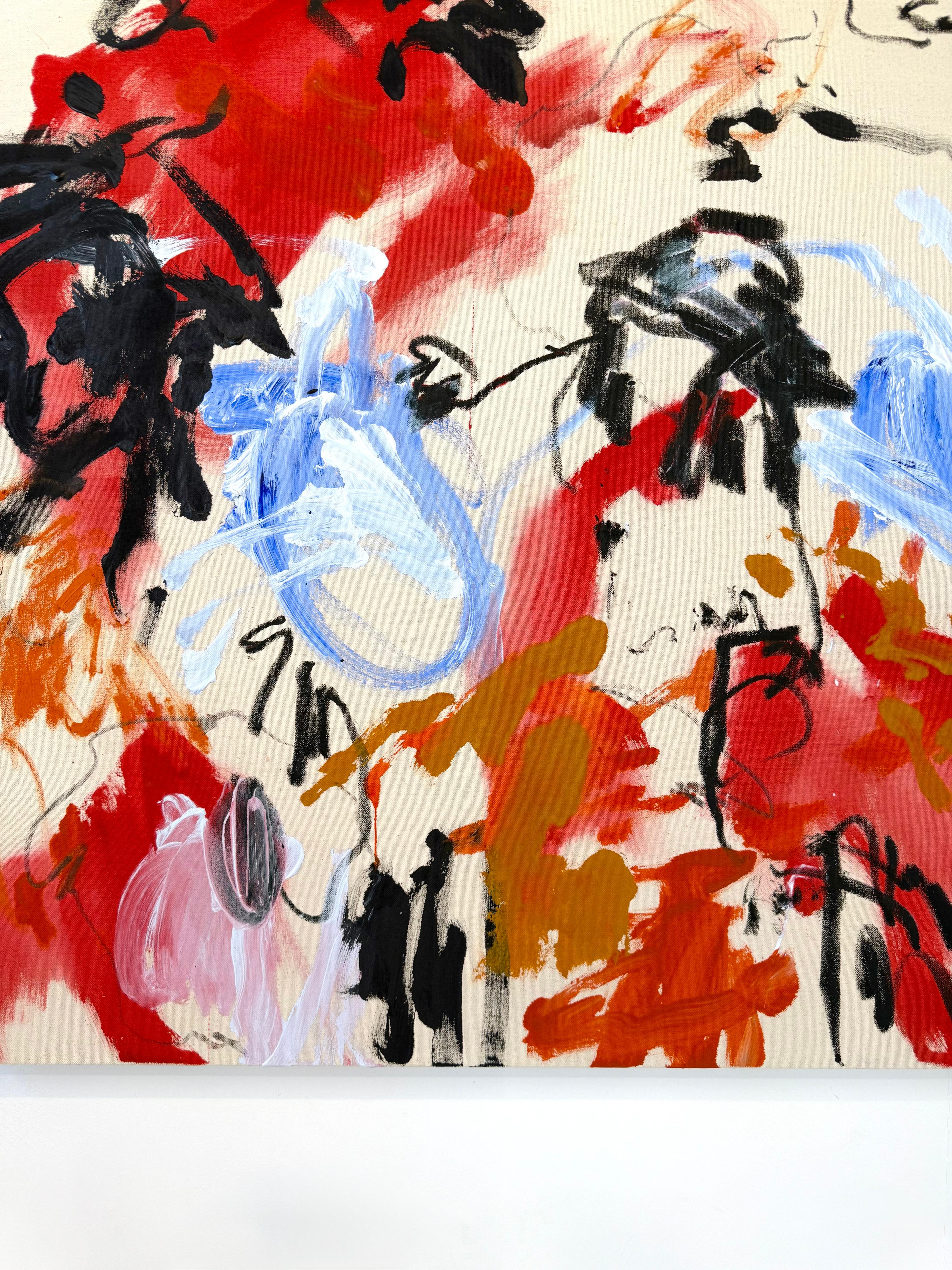 ABSTRACT Artistics Colors Red Black Canada dell'artista contemporanea Celia Lees 2024 in vendita 1