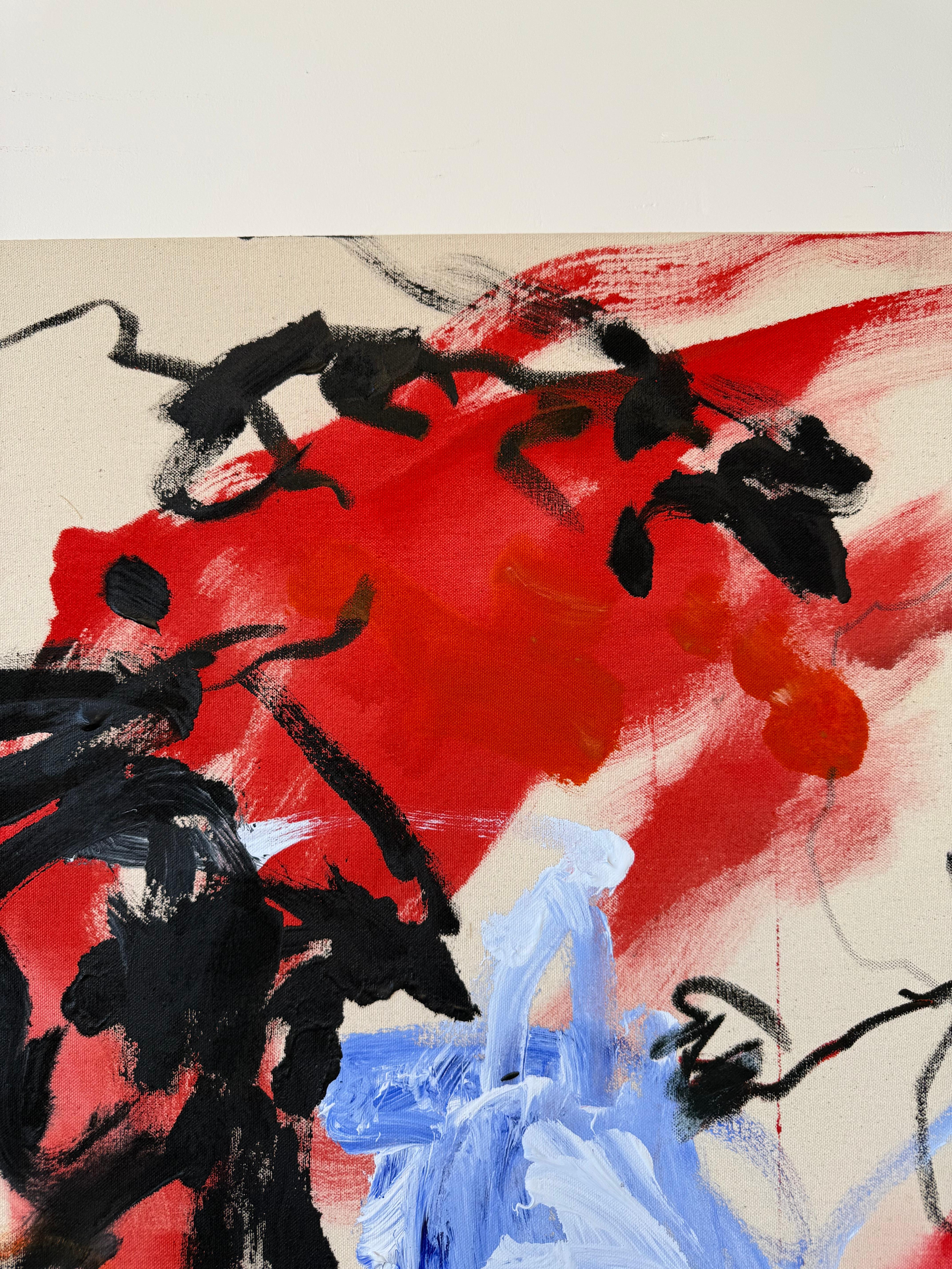 ABSTRACT Artistics Colors Red Black Canada dell'artista contemporanea Celia Lees 2024 in vendita 2