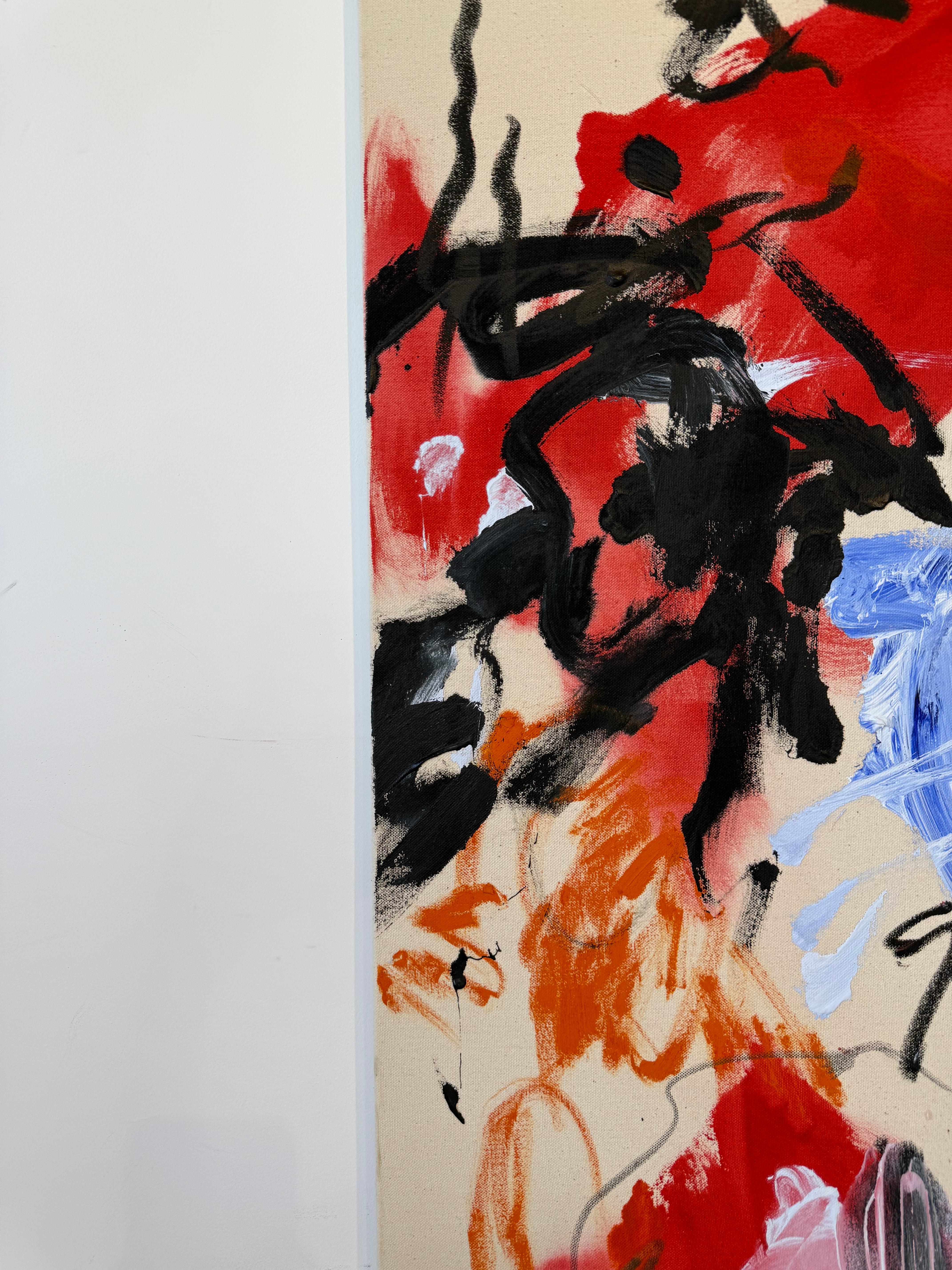 ABSTRACT Artistics Colors Red Black Canada dell'artista contemporanea Celia Lees 2024 in vendita 4
