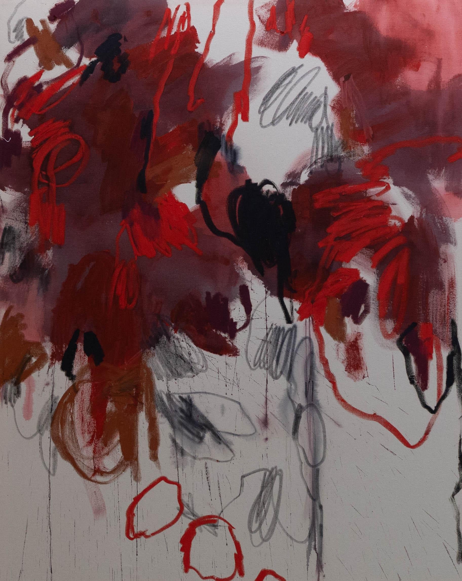 ABSTRACT Artwork Colors Red Raw Canada Contemporary Celia Lees 2025 NEW For Sale 2