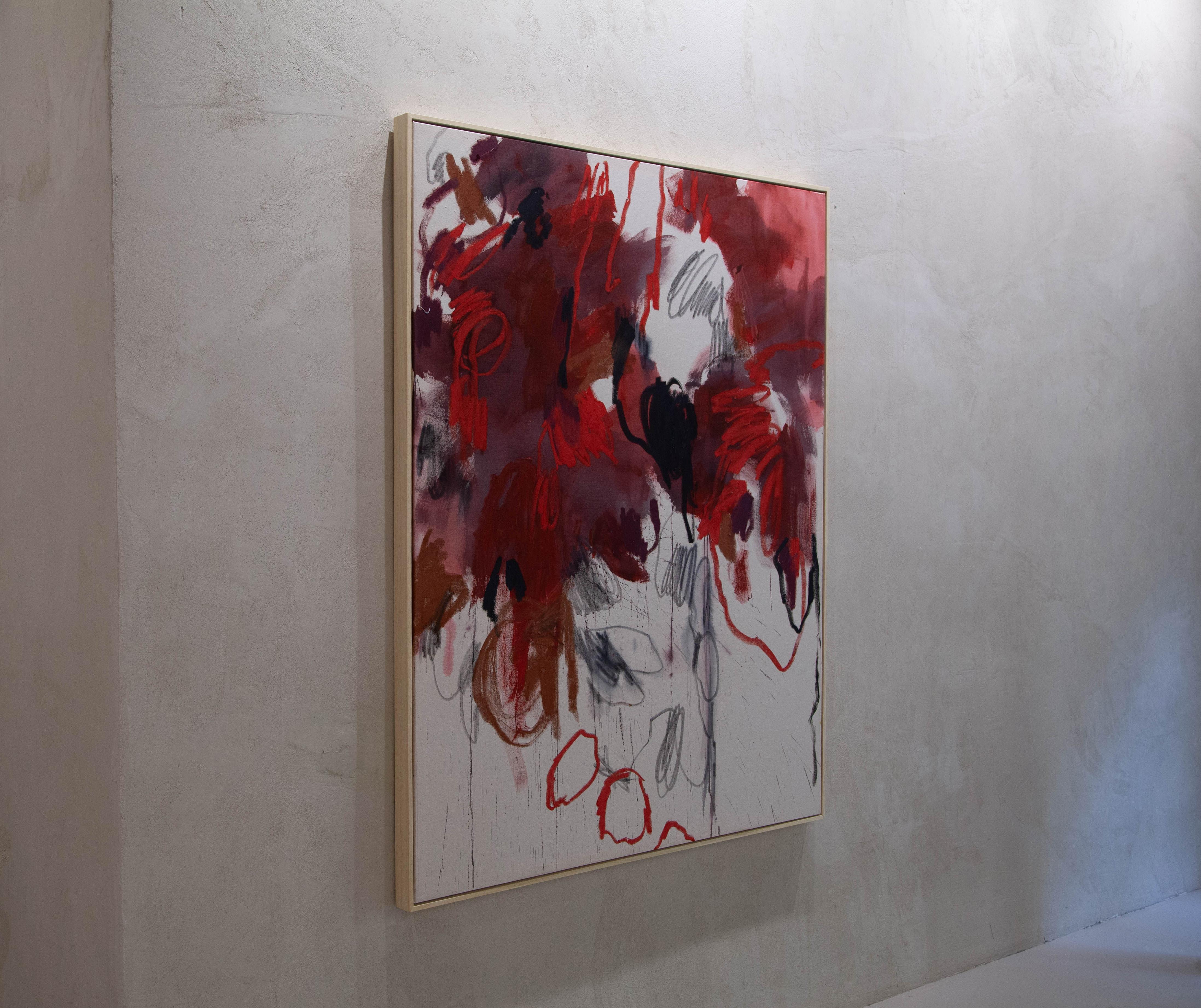 ABSTRACT Artwork Colors Red Raw Canada Contemporary Celia Lees 2025 NEW For Sale 3