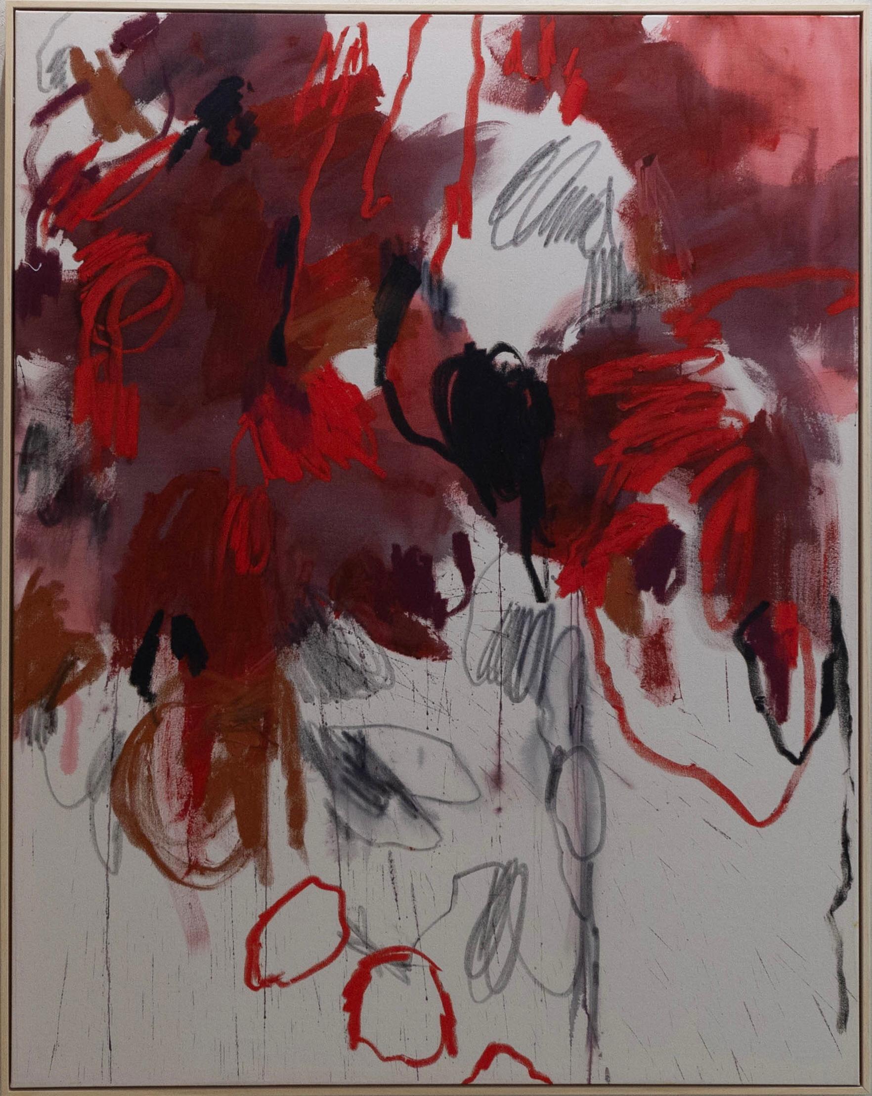 ABSTRACT Œuvre d'art Couleurs Rouge Raw Canada Contemporain Celia Lees 2025 NOUVEAU