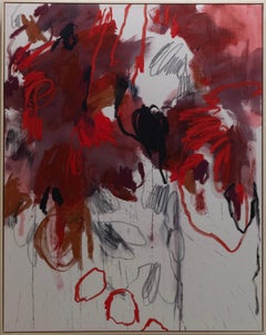 ABSTRACT Œuvre d'art Couleurs Rouge Raw Canada Contemporain Celia Lees 2025 NOUVEAU