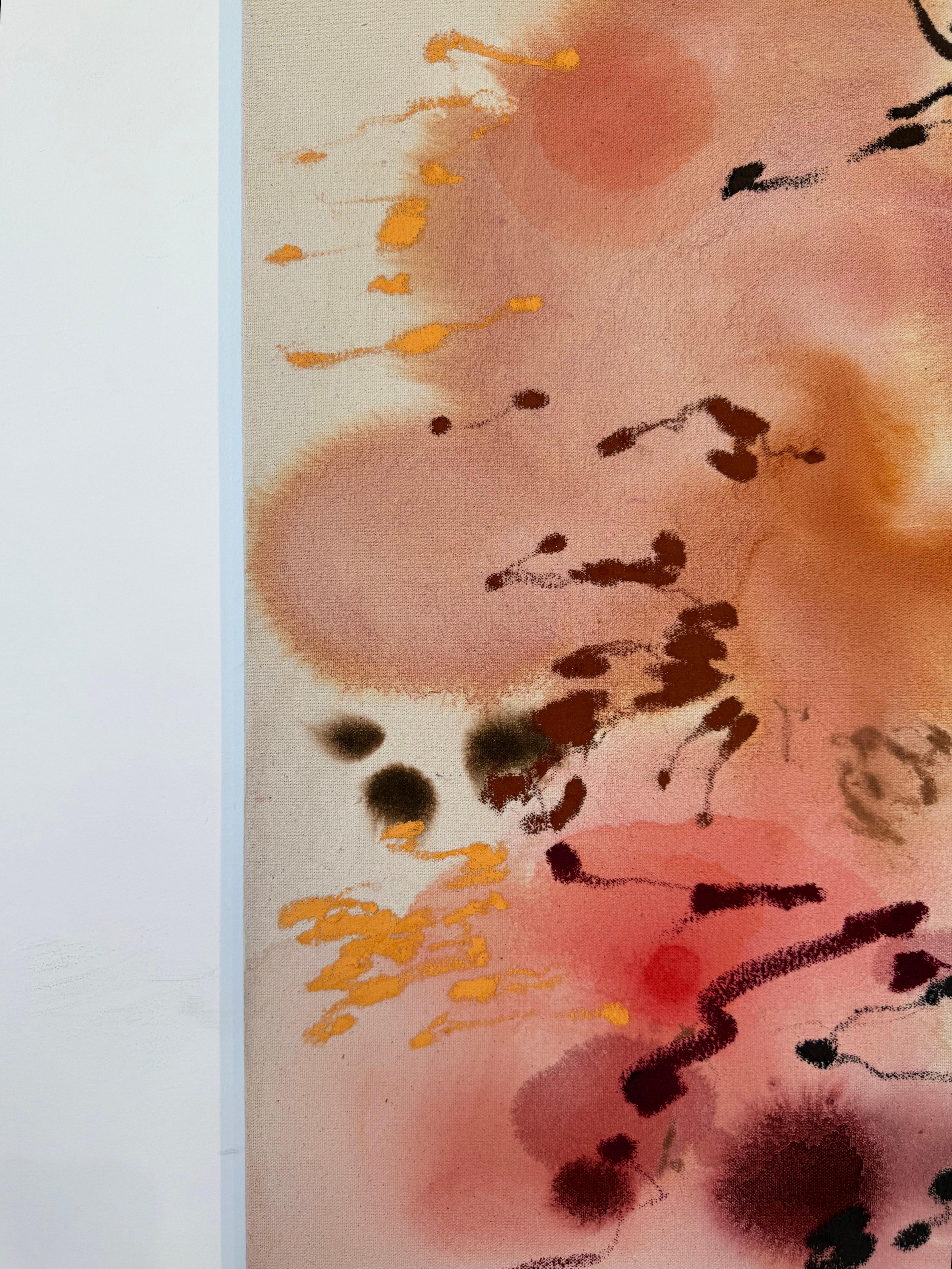 ABSTRACT Opera d'arte Colors Red Water Canada dell'artista contemporanea Celia Lees 2024 in vendita 2