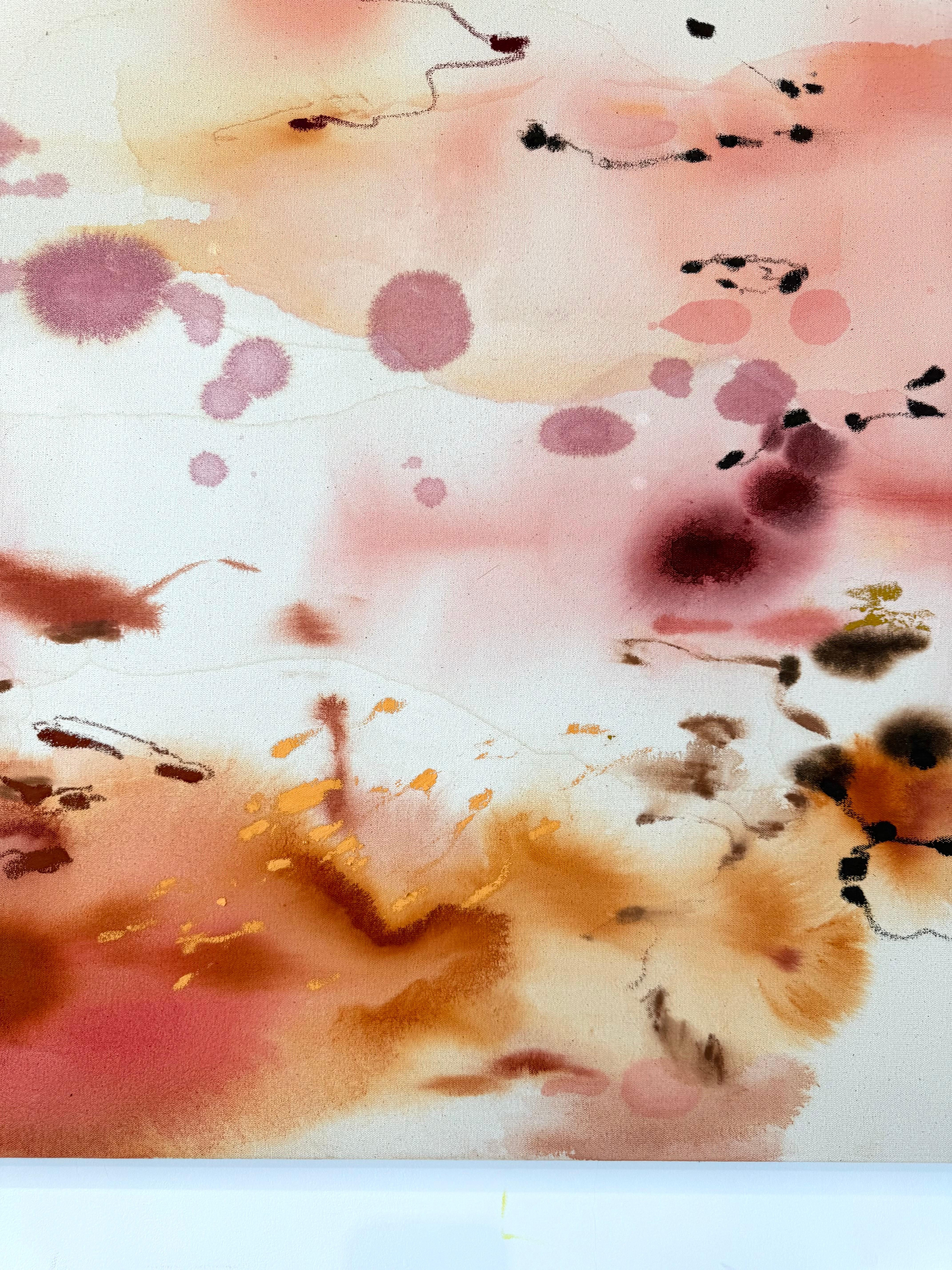 ABSTRACT Opera d'arte Colors Red Water Canada dell'artista contemporanea Celia Lees 2024 in vendita 4