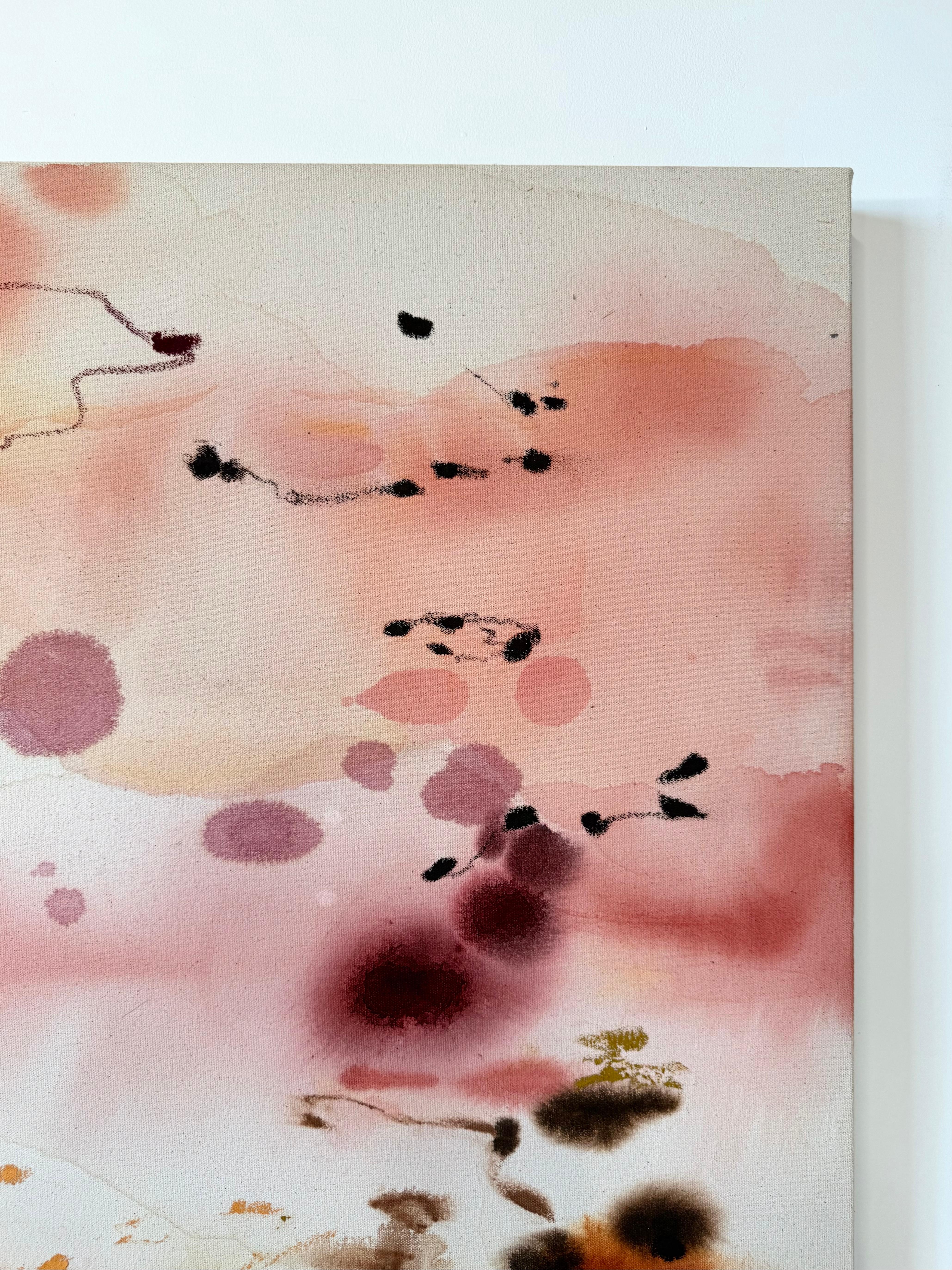 ABSTRACT Opera d'arte Colors Red Water Canada dell'artista contemporanea Celia Lees 2024 in vendita 5