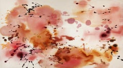 ABSTRACT Artwork Colors Red Water Canada by Contemporary Artist Celia Lees 2024