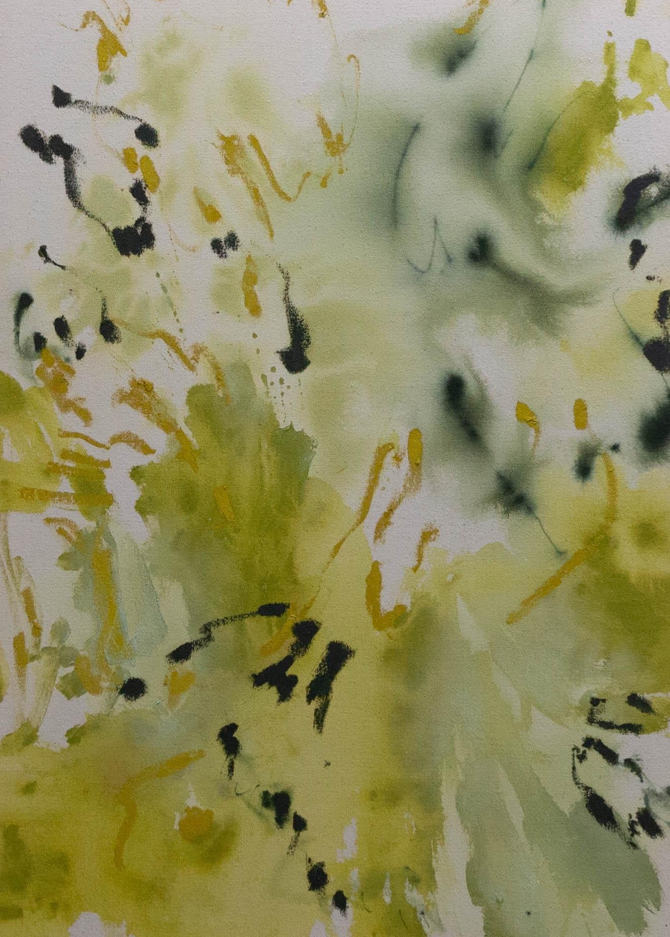 ABSTRACT Gestural Lines Green Artwork Contemporary Artist Canadian Celia Lees For Sale 5