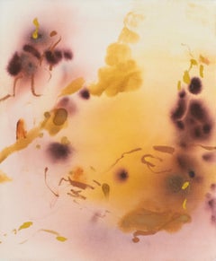 Celia Lees — Atmospheric Abstract Painting in Blush, Ochre and Plum Contemporary