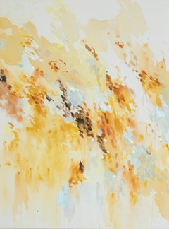 Celia Lees — Atmospheric Abstract Painting in Ochre, Cream and Pale Blue