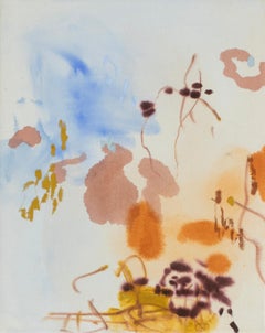 Celia Lees — Contemporary Abstract Acrylic on Canvas in Blue, Rust and Cream